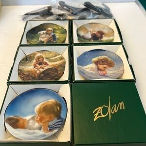 Set of 5 Donald Zolan Mini Collector Plates of Children